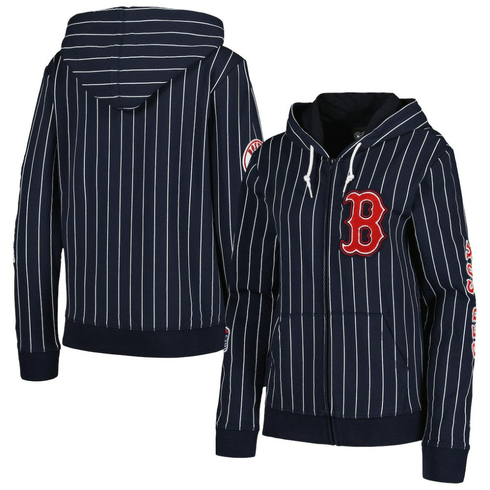 Boston Red Sox New Era Women's Pinstripe Tri-Blend Full-Zip Jacket | MLB Discount