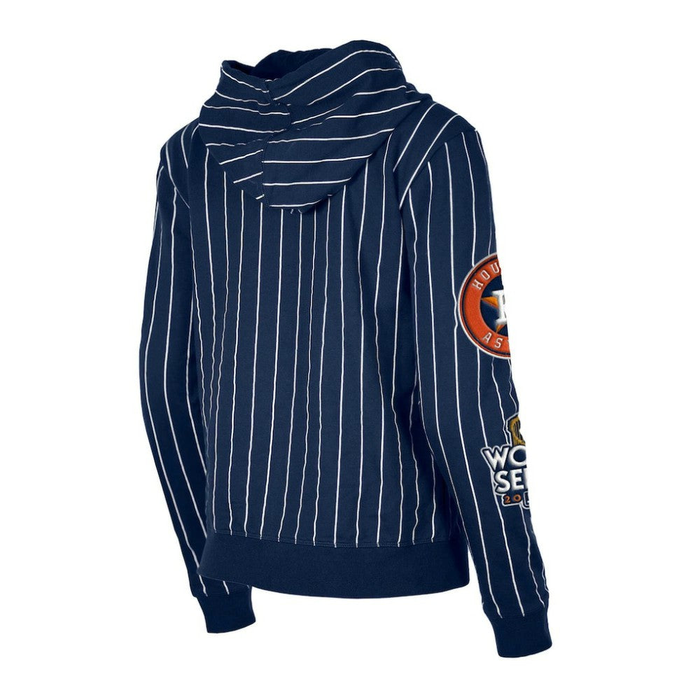 Houston Astros New Era Women's Pinstripe Tri-Blend Full-Zip Hoodie Jacket | MLB Outlet