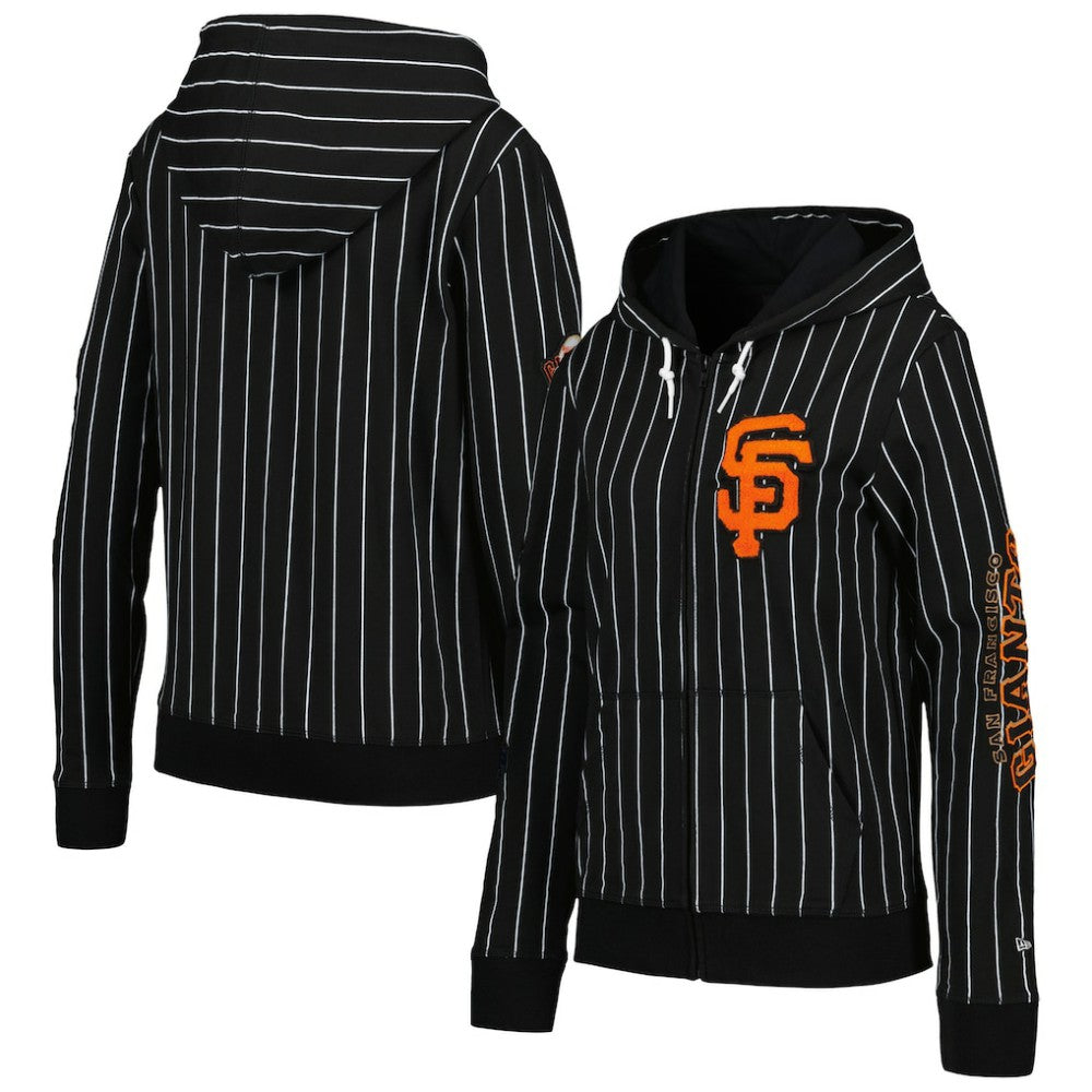 San Francisco Giants New Era Women's Pinstripe Tri-Blend Full-Zip Jacket | MLB Discount