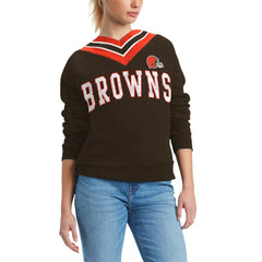 Cleveland Browns  Tommy Hilfiger Women's Heidi Raglan V-Neck Sweater
