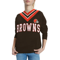 Cleveland Browns  Tommy Hilfiger Women's Heidi Raglan V-Neck Sweater