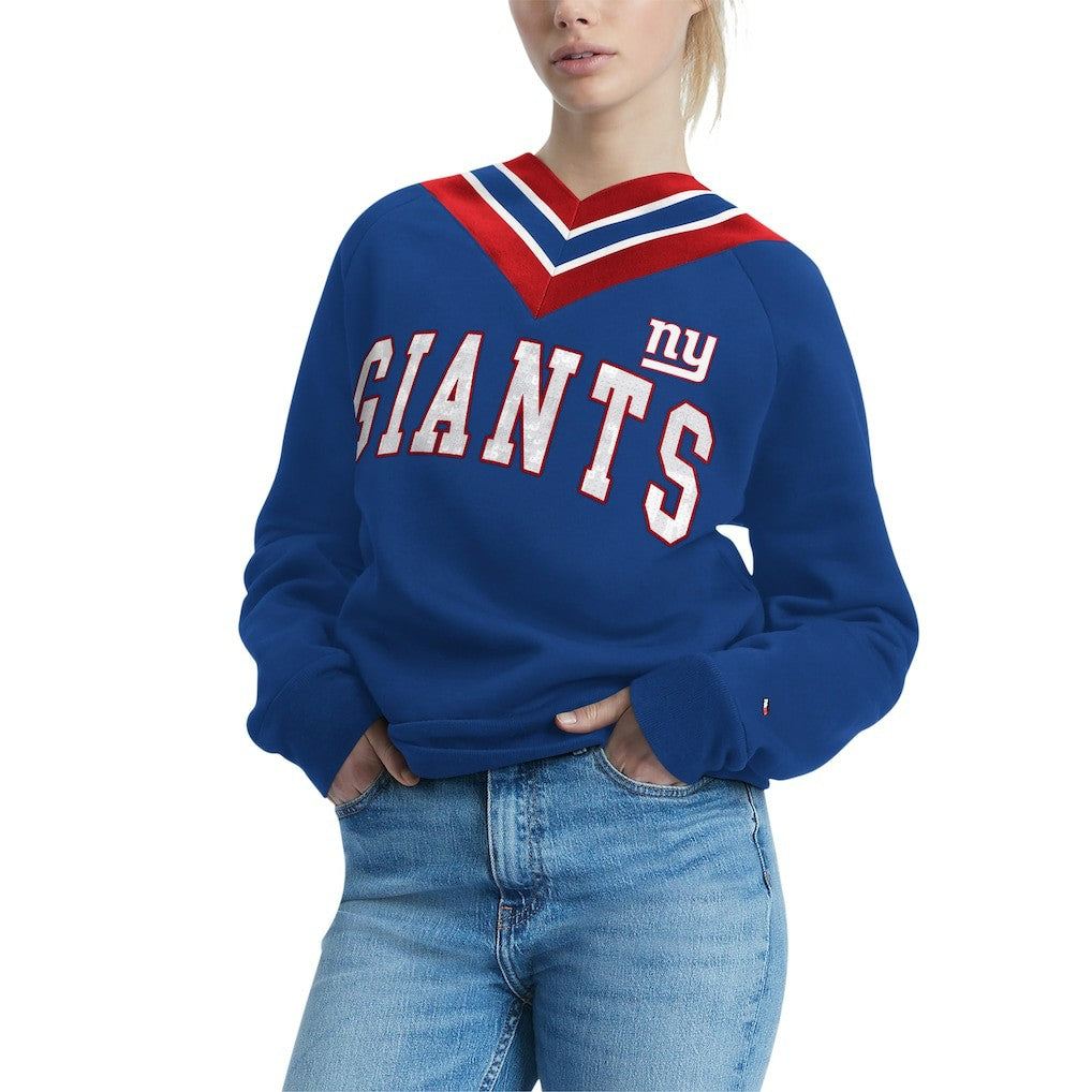 New York Giants  Tommy Hilfiger Women's Heidi Raglan V-Neck Sweater