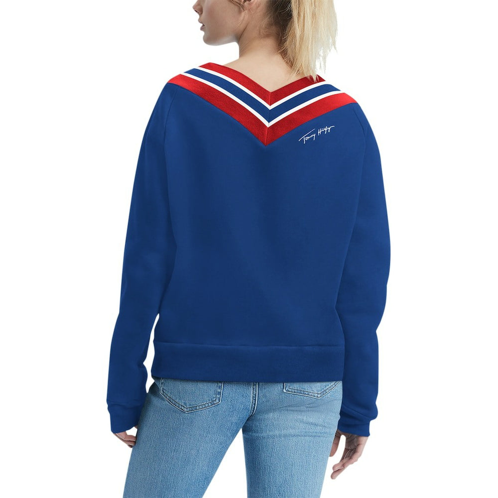 New York Giants  Tommy Hilfiger Women's Heidi Raglan V-Neck Sweater