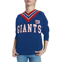 New York Giants  Tommy Hilfiger Women's Heidi Raglan V-Neck Sweater