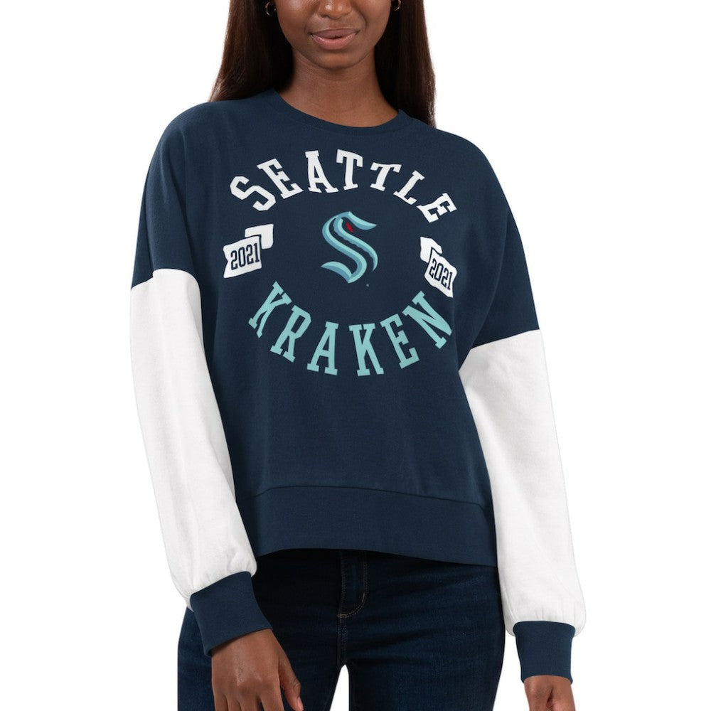 Seattle Kraken G-III 4Her by Carl Banks Women's Team Pride Pullover Sweatshirt Outlet