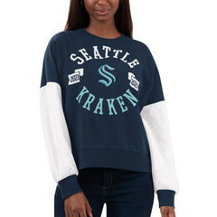 Seattle Kraken G-III 4Her by Carl Banks Women's Team Pride Pullover Sweatshirt Outlet