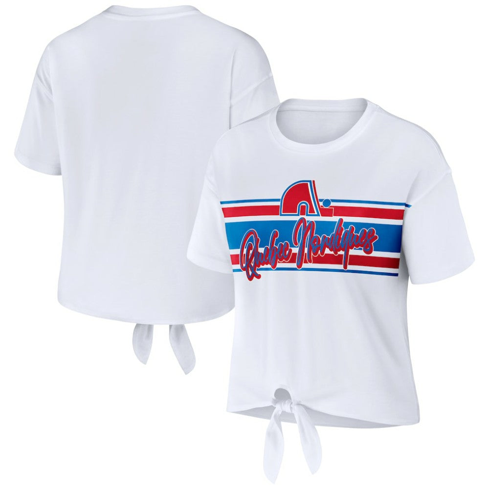 Colorado Avalanche WEAR by Erin Andrews Women's Front Knot T-Shirt Online
