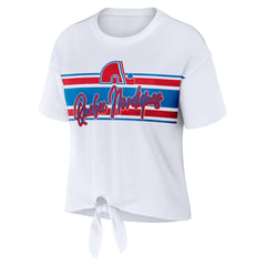 Colorado Avalanche WEAR by Erin Andrews Women's Front Knot T-Shirt Online