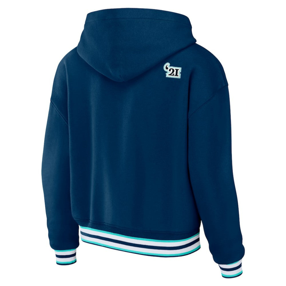 Seattle Kraken WEAR by Erin Andrews Women's Lace-Up Pullover Hoodie Outlet