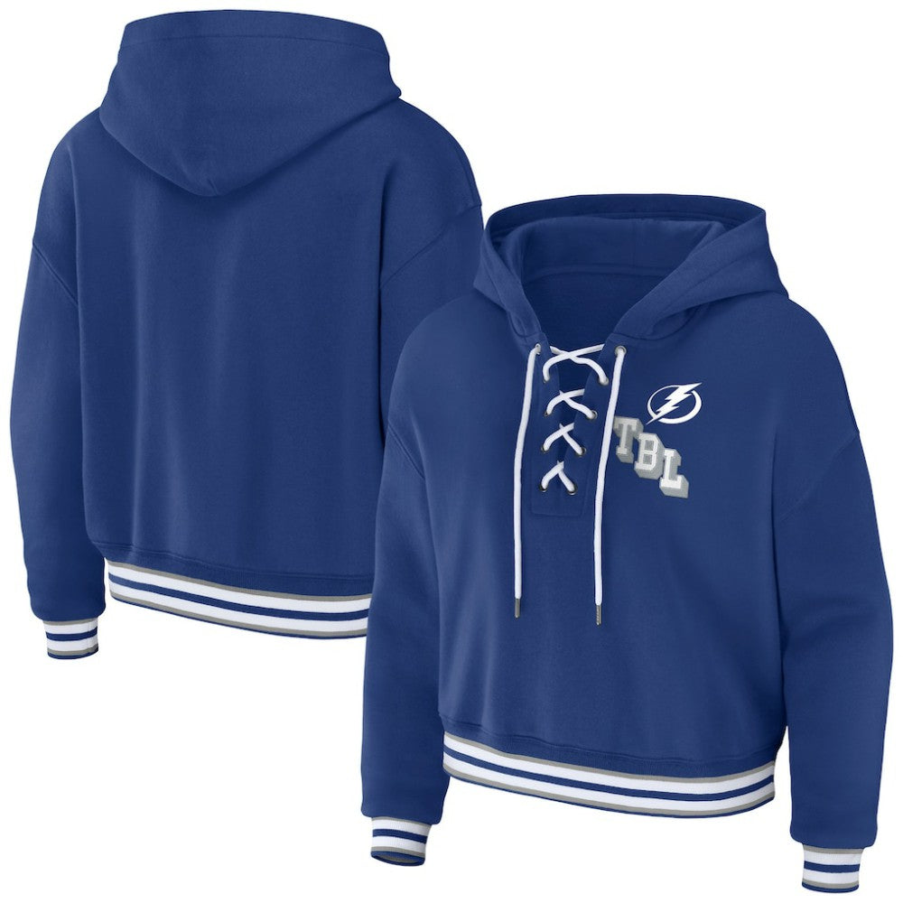 Tampa Bay Lightning WEAR by Erin Andrews Women's Lace-Up Pullover Hoodie Online