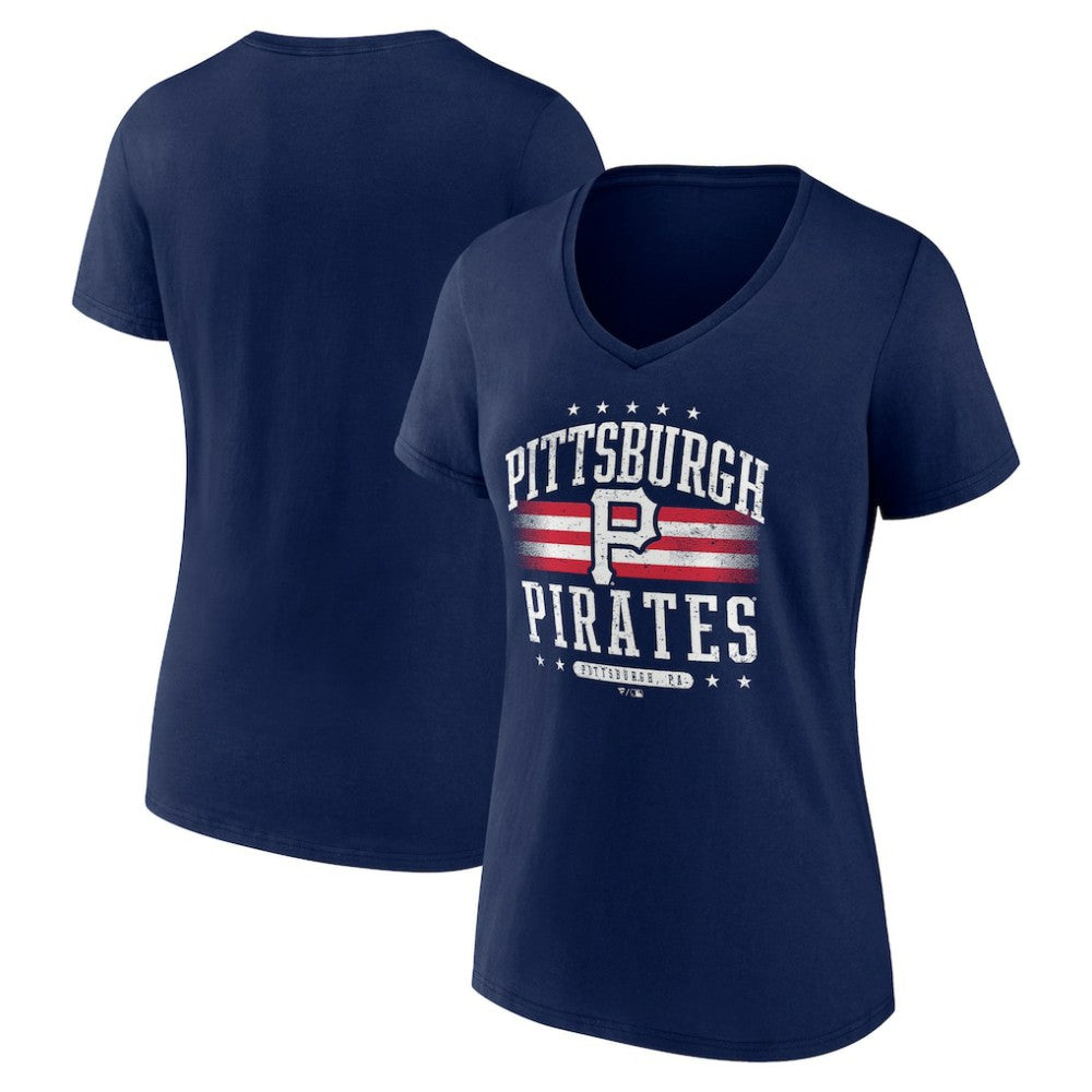 Pittsburgh Pirates Women's Americana Team V-Neck T-Shirt | MLB Shop