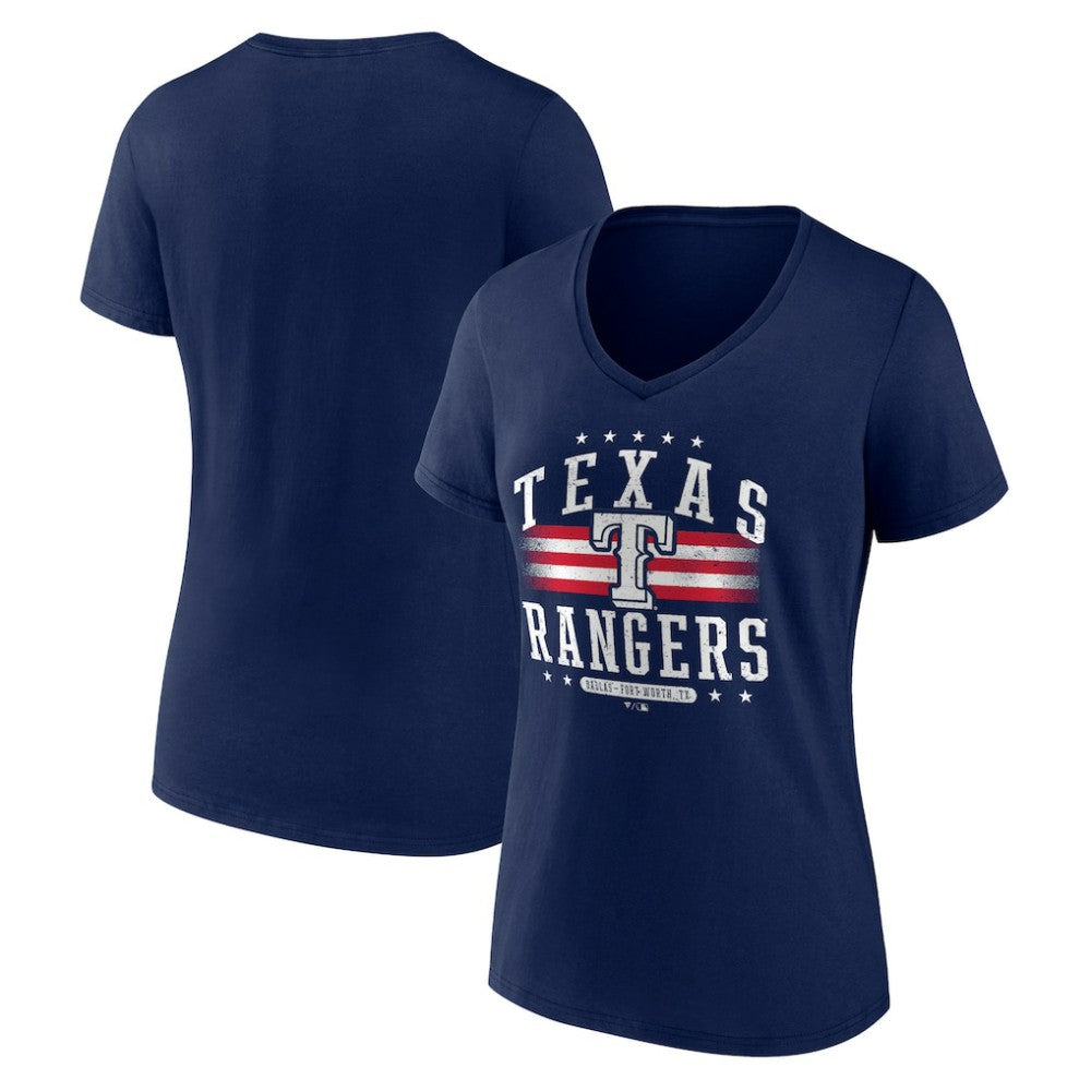 Texas Rangers Women's Americana Team V-Neck T-Shirt | MLB New