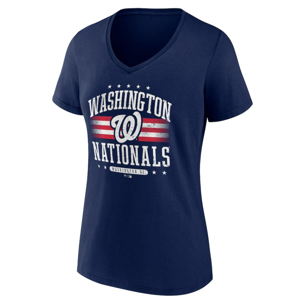 Washington Nationals Women's Americana Team V-Neck T-Shirt | MLB Shop