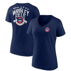 Chicago Cubs Women's Hometown Collection Wrigley V-Neck T-Shirt | MLB Discount
