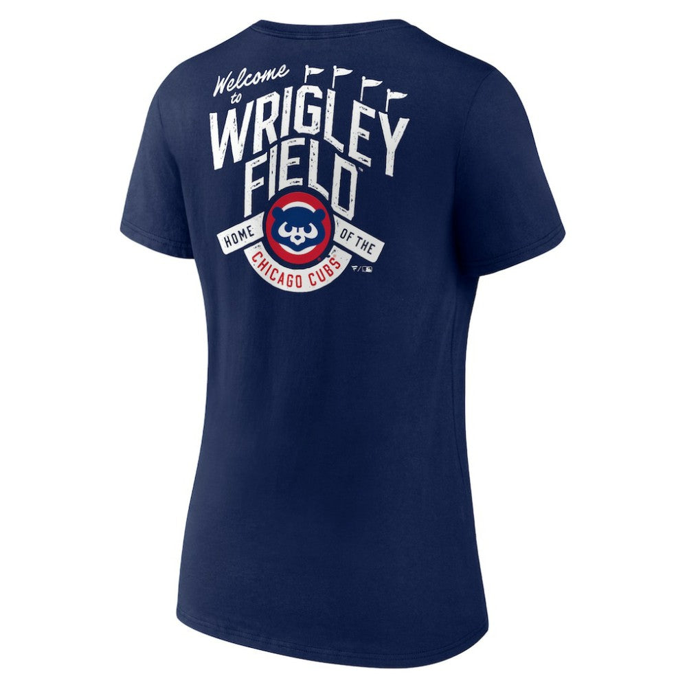 Chicago Cubs Women's Hometown Collection Wrigley V-Neck T-Shirt | MLB Discount