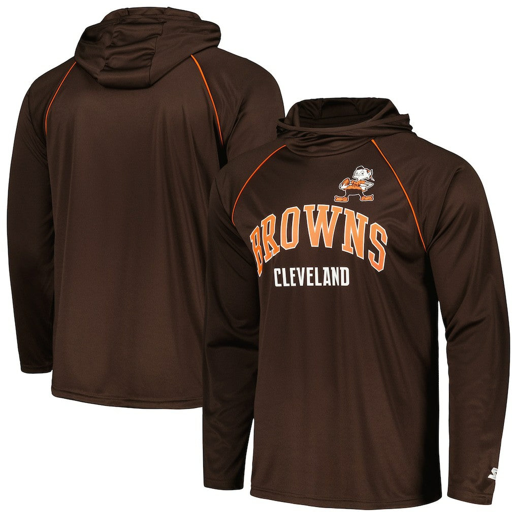 Cleveland Browns  Starter Gridiron Classics Throwback Raglan Long Sleeve Hooded T-Shirt