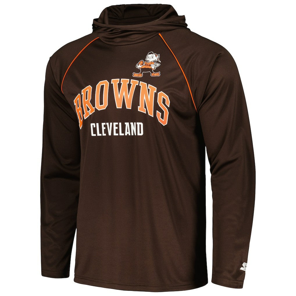 Cleveland Browns  Starter Gridiron Classics Throwback Raglan Long Sleeve Hooded T-Shirt