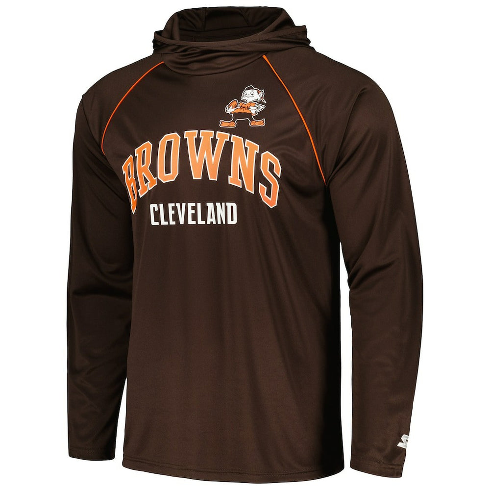 Cleveland Browns  Starter Gridiron Classics Throwback Raglan Long Sleeve Hooded T-Shirt