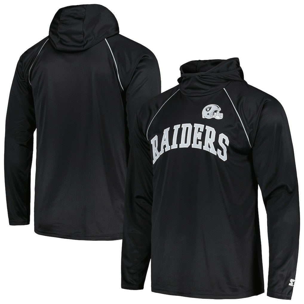Las Vegas Raiders  Starter Gridiron Classics Throwback Raglan Long Sleeve Hooded T-Shirt