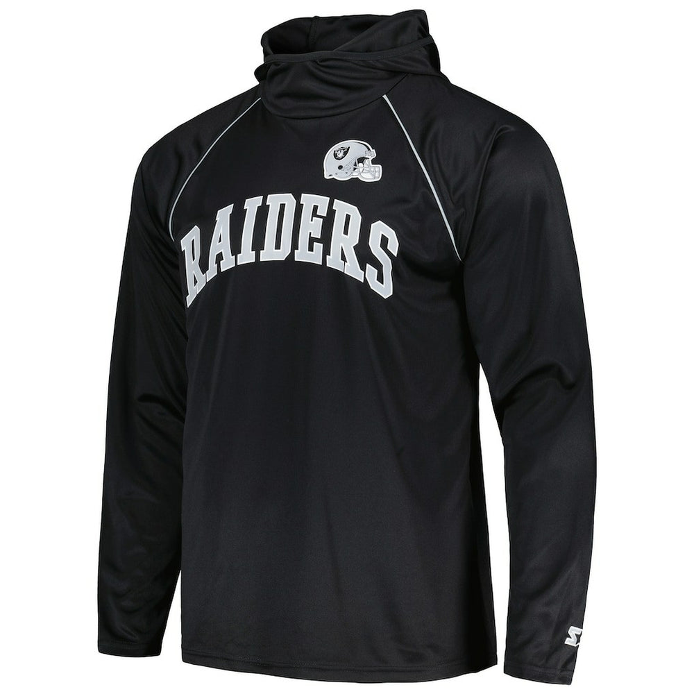 Las Vegas Raiders  Starter Gridiron Classics Throwback Raglan Long Sleeve Hooded T-Shirt