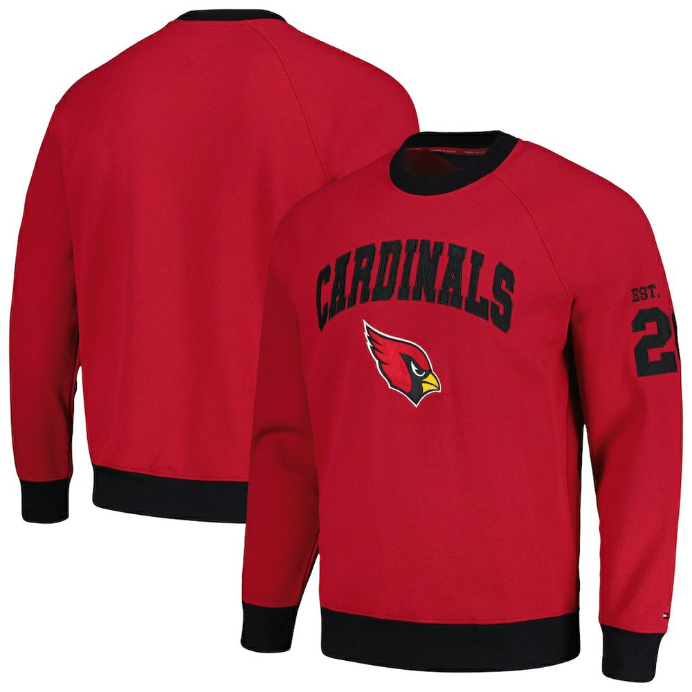 Arizona Cardinals  Tommy Hilfiger Reese Raglan Tri-Blend Pullover Sweatshirt