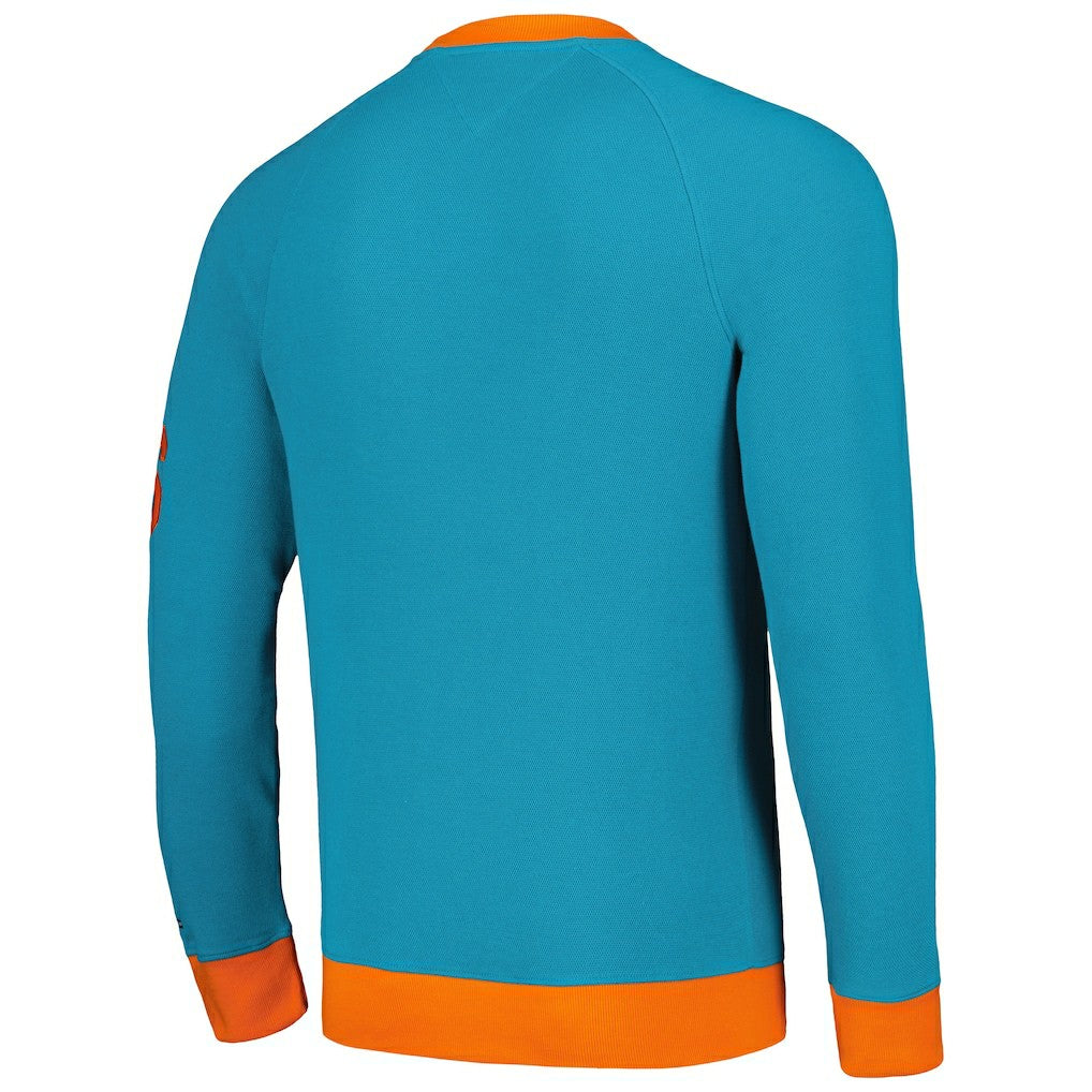 Miami Dolphins  Tommy Hilfiger Reese Raglan Tri-Blend Pullover Sweatshirt