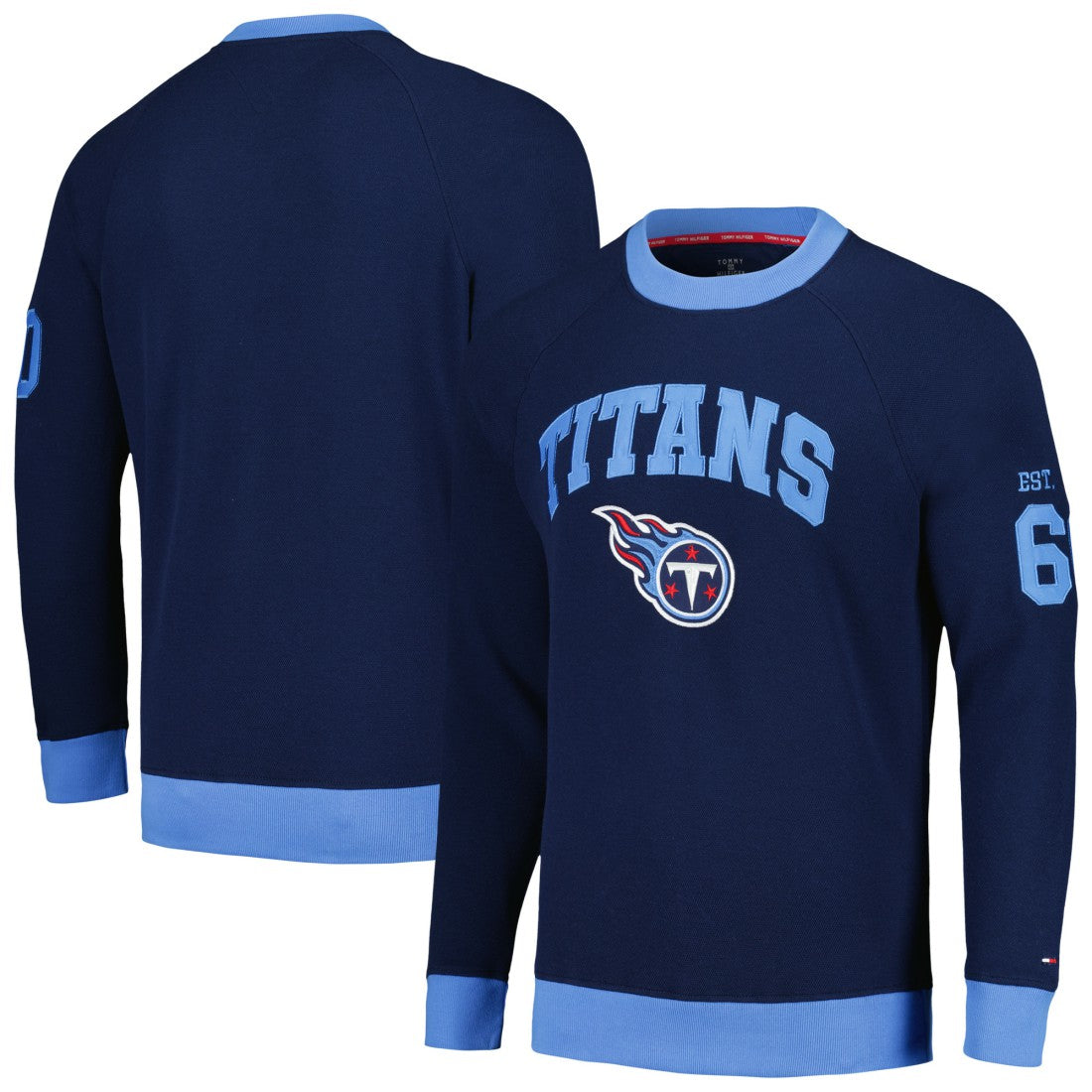 Tennessee Titans  Tommy Hilfiger Reese Raglan Tri-Blend Pullover Sweatshirt