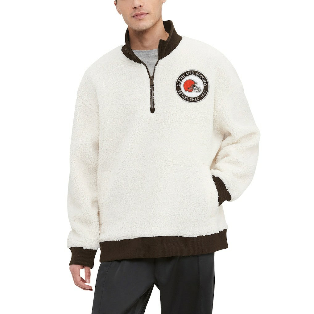 Cleveland Browns  Tommy Hilfiger Jordan Sherpa Quarter-Zip Sweatshirt