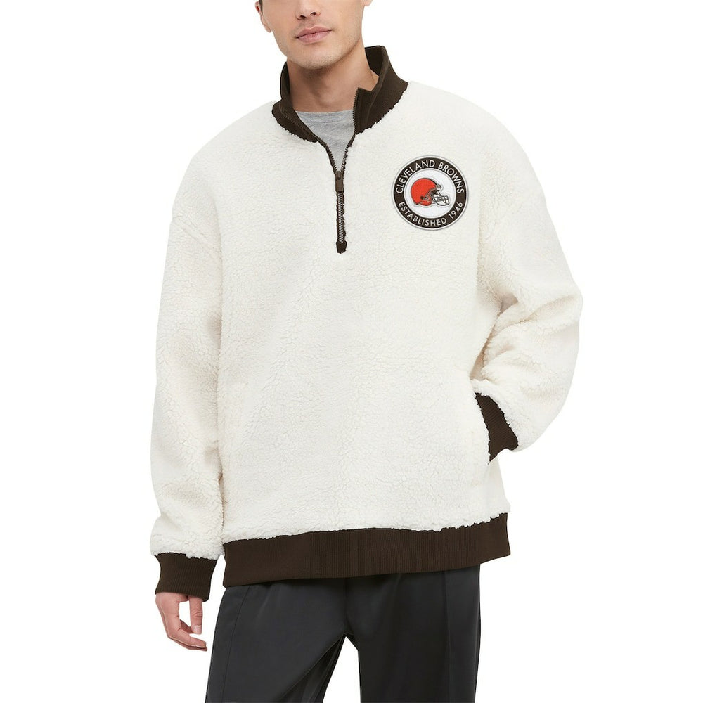 Cleveland Browns  Tommy Hilfiger Jordan Sherpa Quarter-Zip Sweatshirt