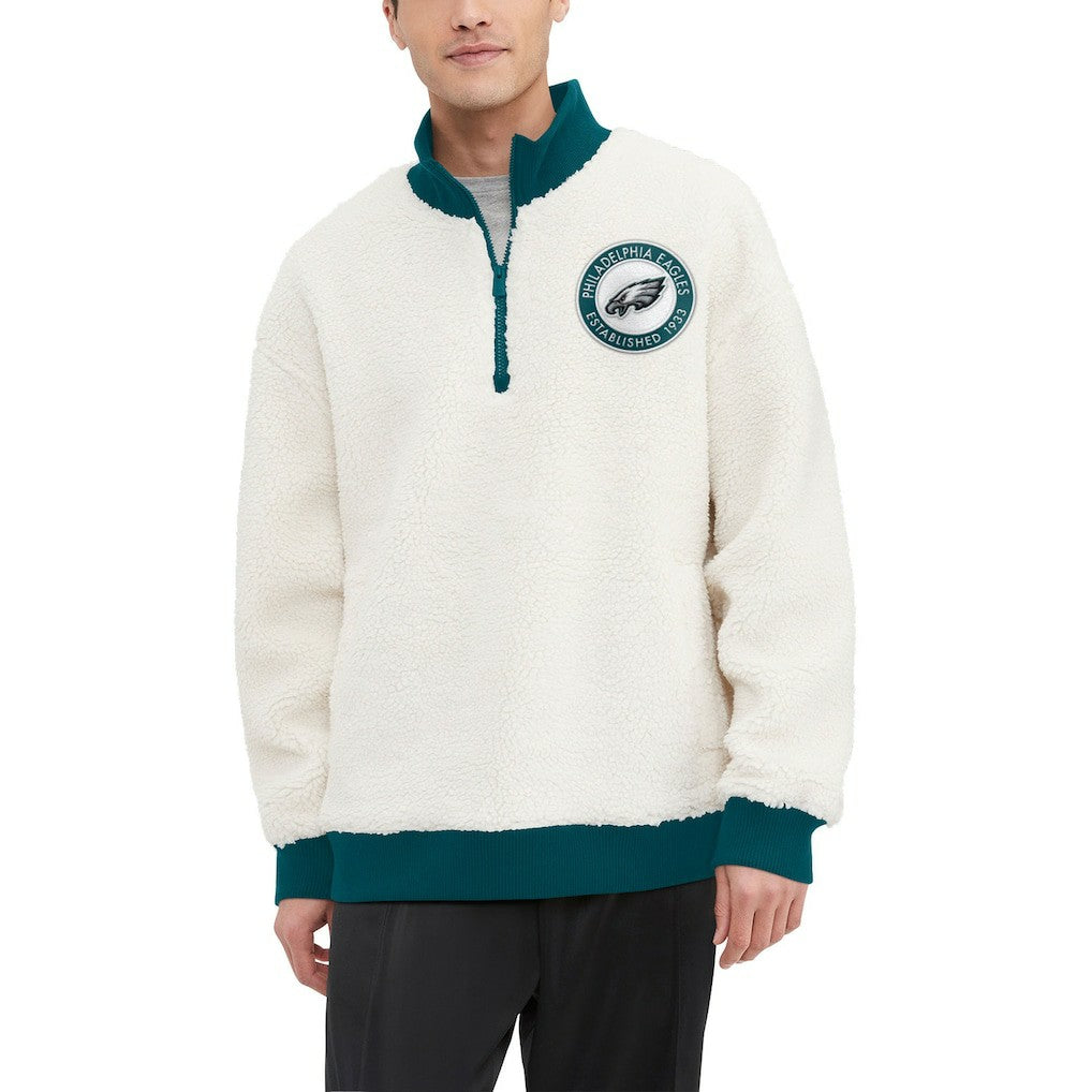 Philadelphia Eagles  Tommy Hilfiger Jordan Sherpa Quarter-Zip Sweatshirt