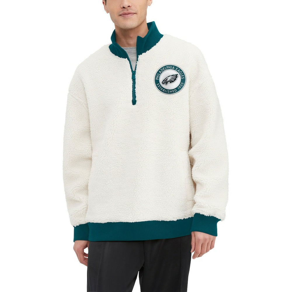 Philadelphia Eagles  Tommy Hilfiger Jordan Sherpa Quarter-Zip Sweatshirt
