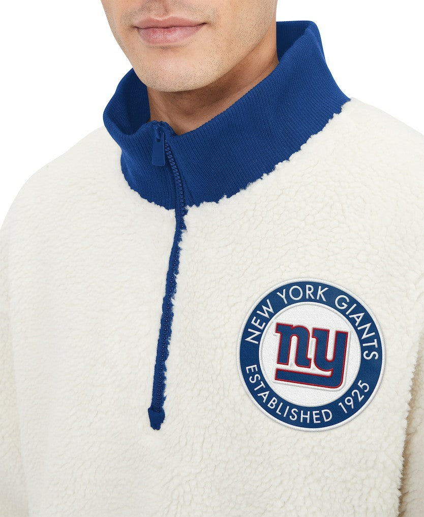New York Giants  Tommy Hilfiger Jordan Sherpa Quarter-Zip Sweatshirt