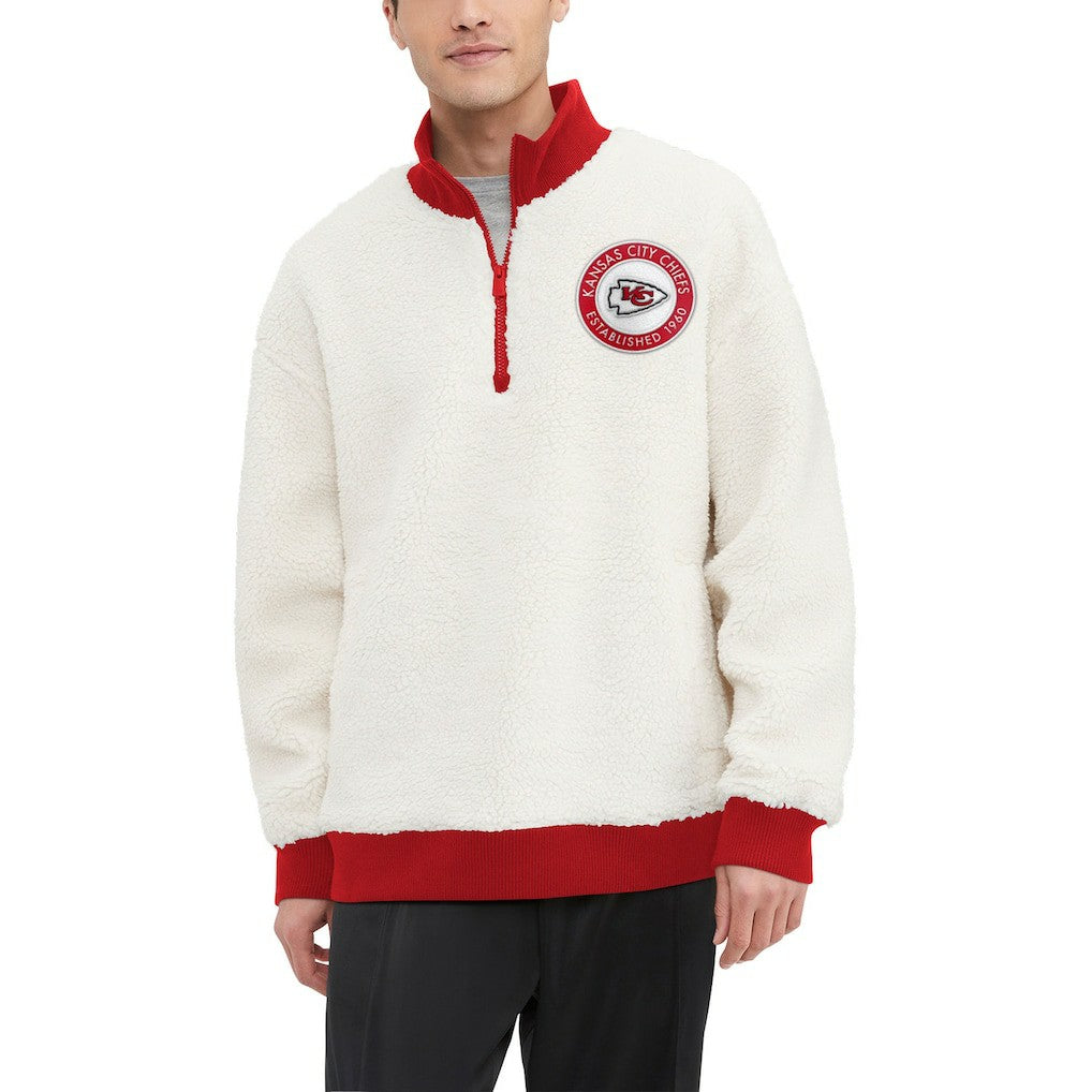 Kansas City Chiefs  Tommy Hilfiger Jordan Sherpa Quarter-Zip Sweatshirt