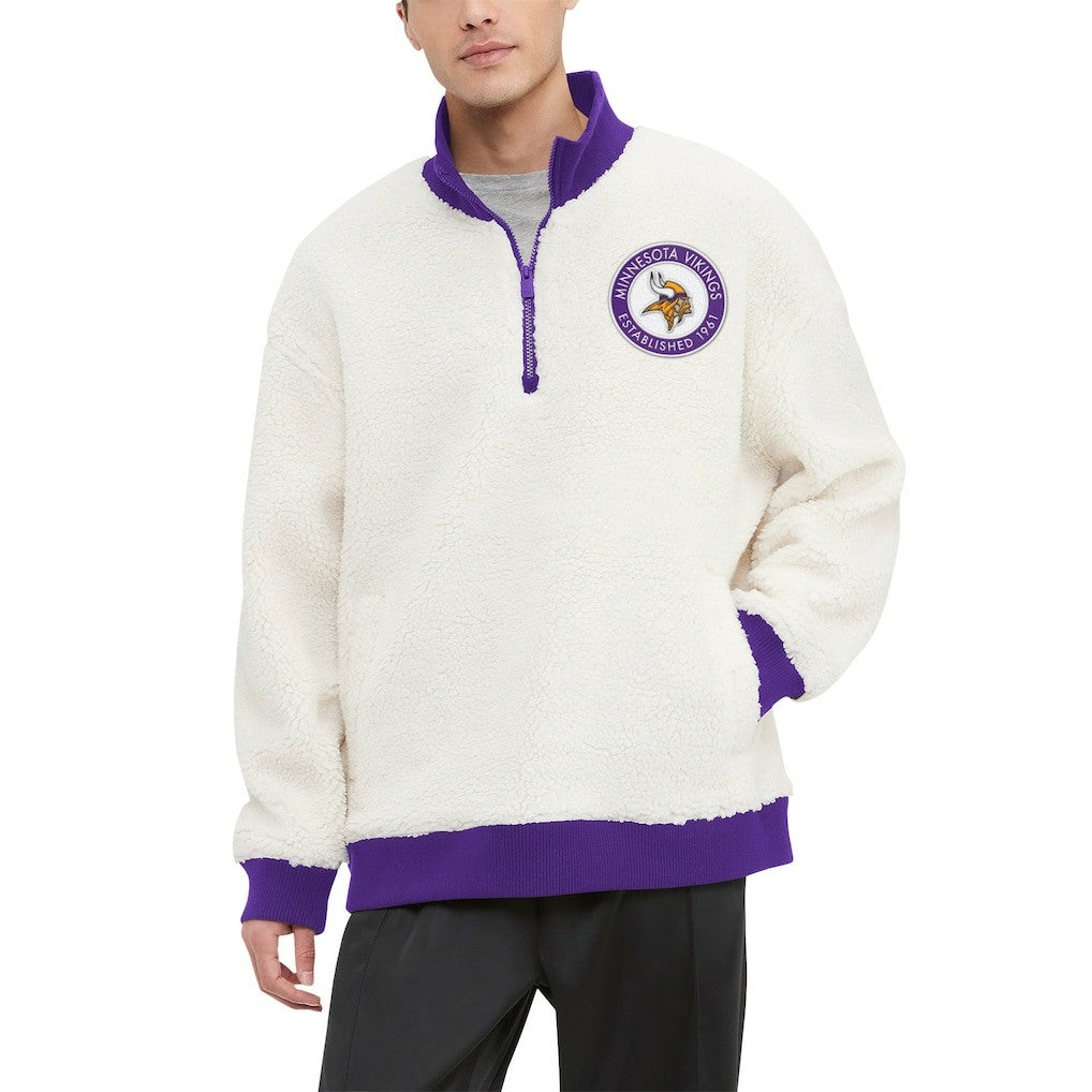 Minnesota Vikings  Tommy Hilfiger Jordan Sherpa Quarter-Zip Sweatshirt