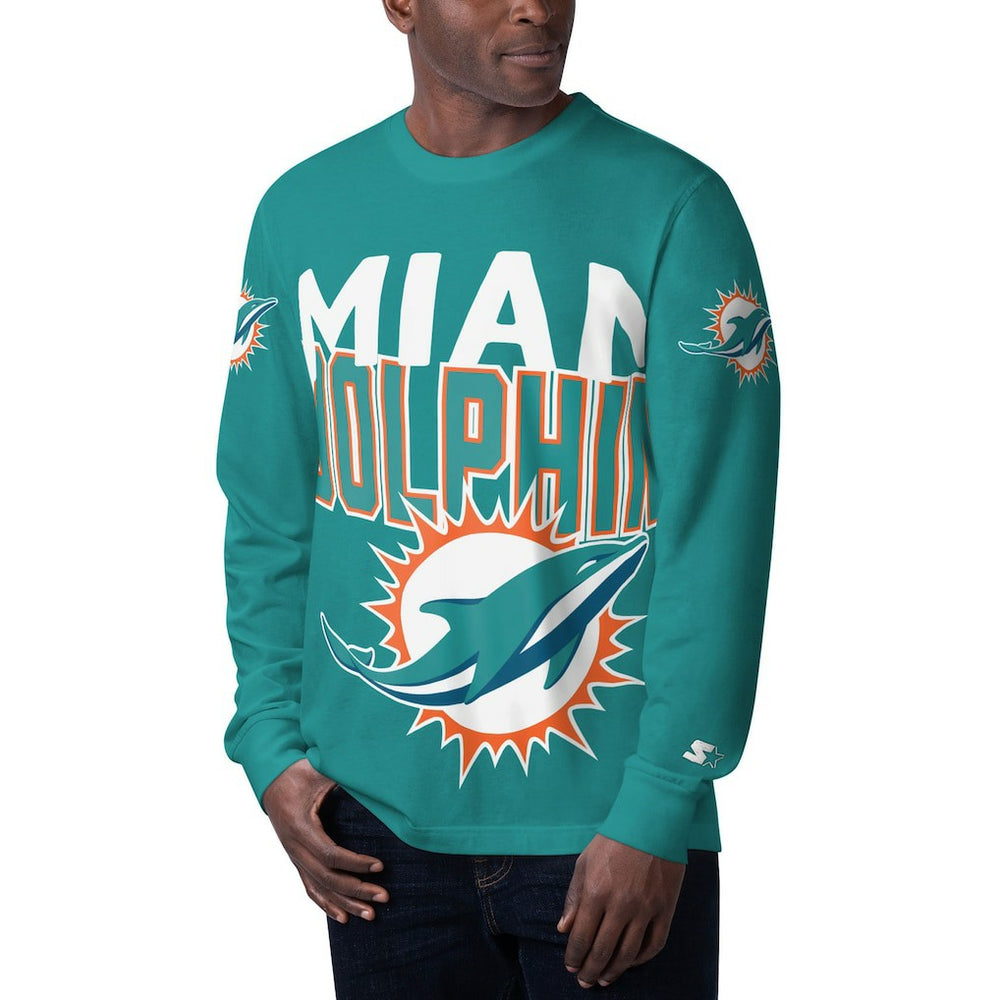 Miami Dolphins  Starter Clutch Hit Long Sleeve T-Shirt