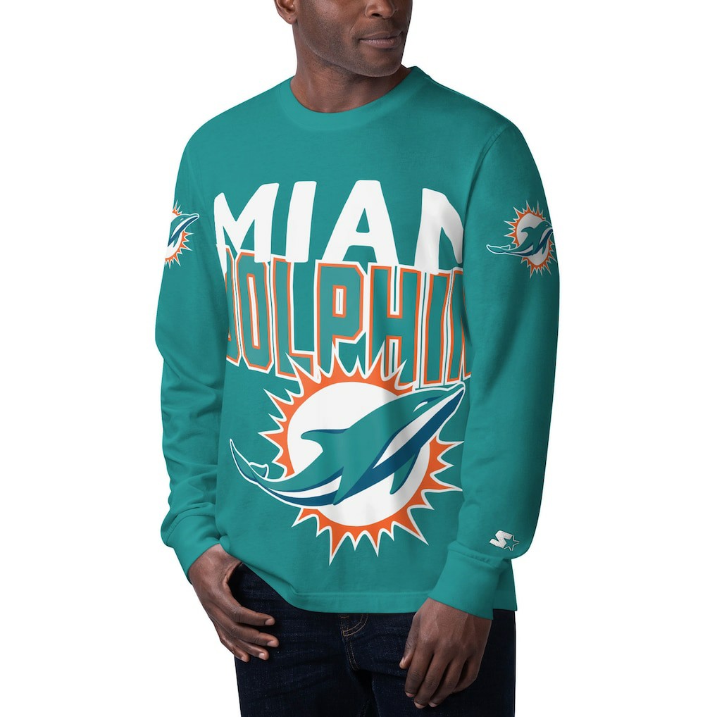 Miami Dolphins  Starter Clutch Hit Long Sleeve T-Shirt
