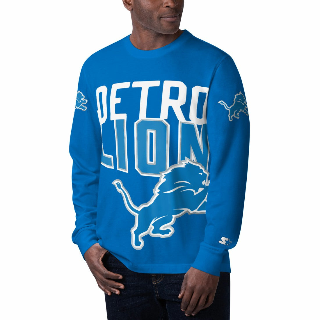 Detroit Lions  Starter Clutch Hit Long Sleeve T-Shirt