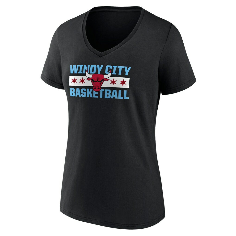 Chicago Bulls Women's Hometown Collection Windy City V-Neck T-Shirt sale New