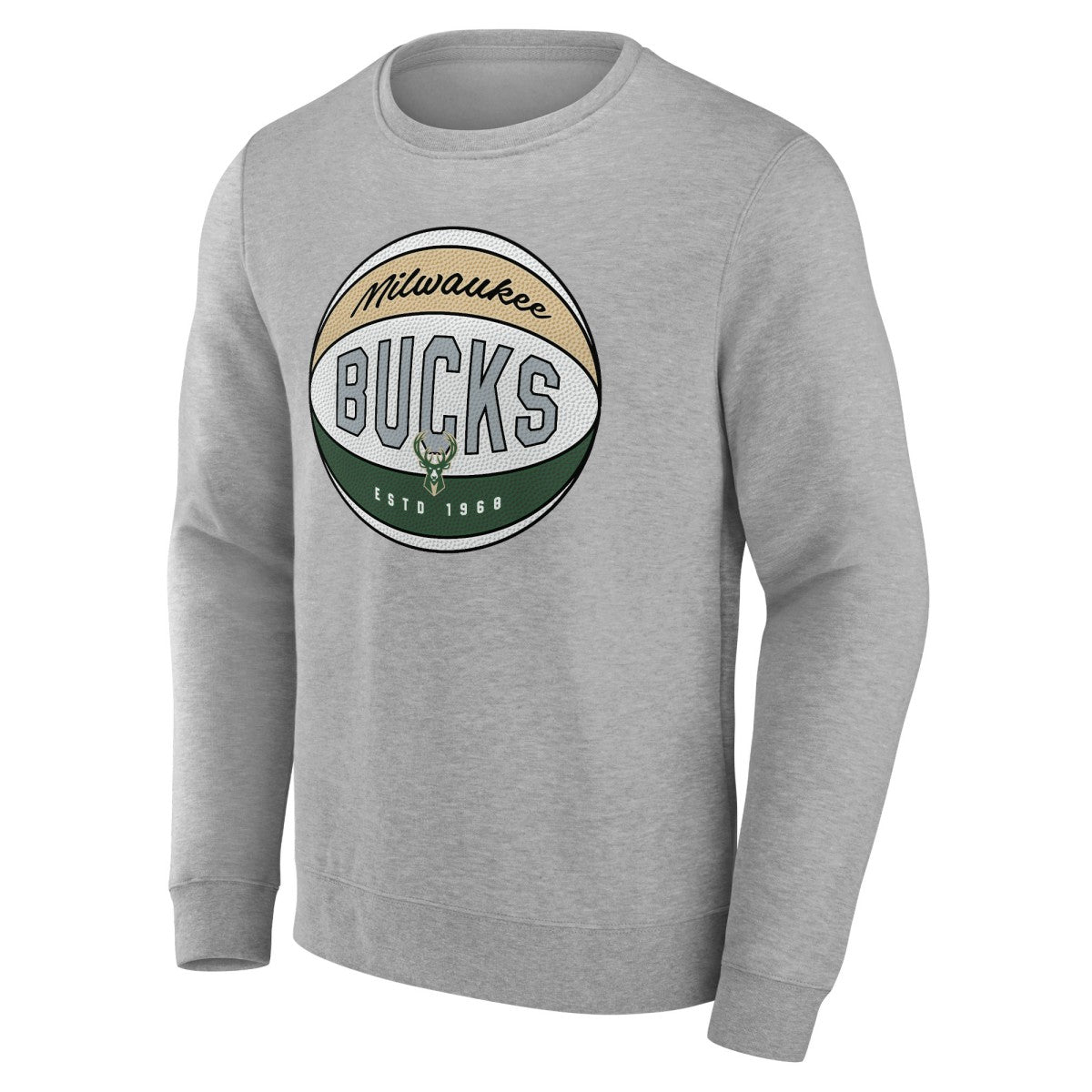 Milwaukee Bucks Hard Color Pullover Sweatshirt New