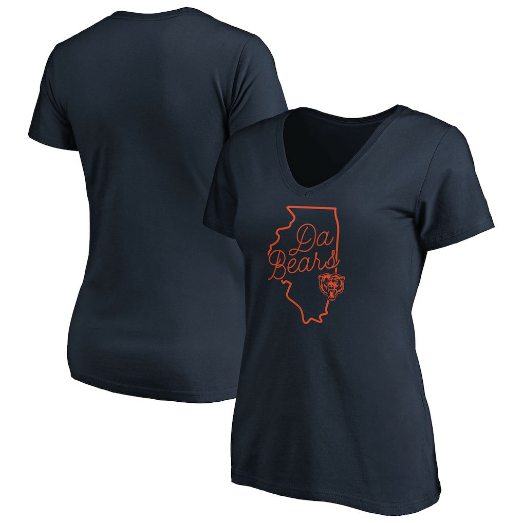 Chicago Bears  Women's Script V-Neck T-Shirt
