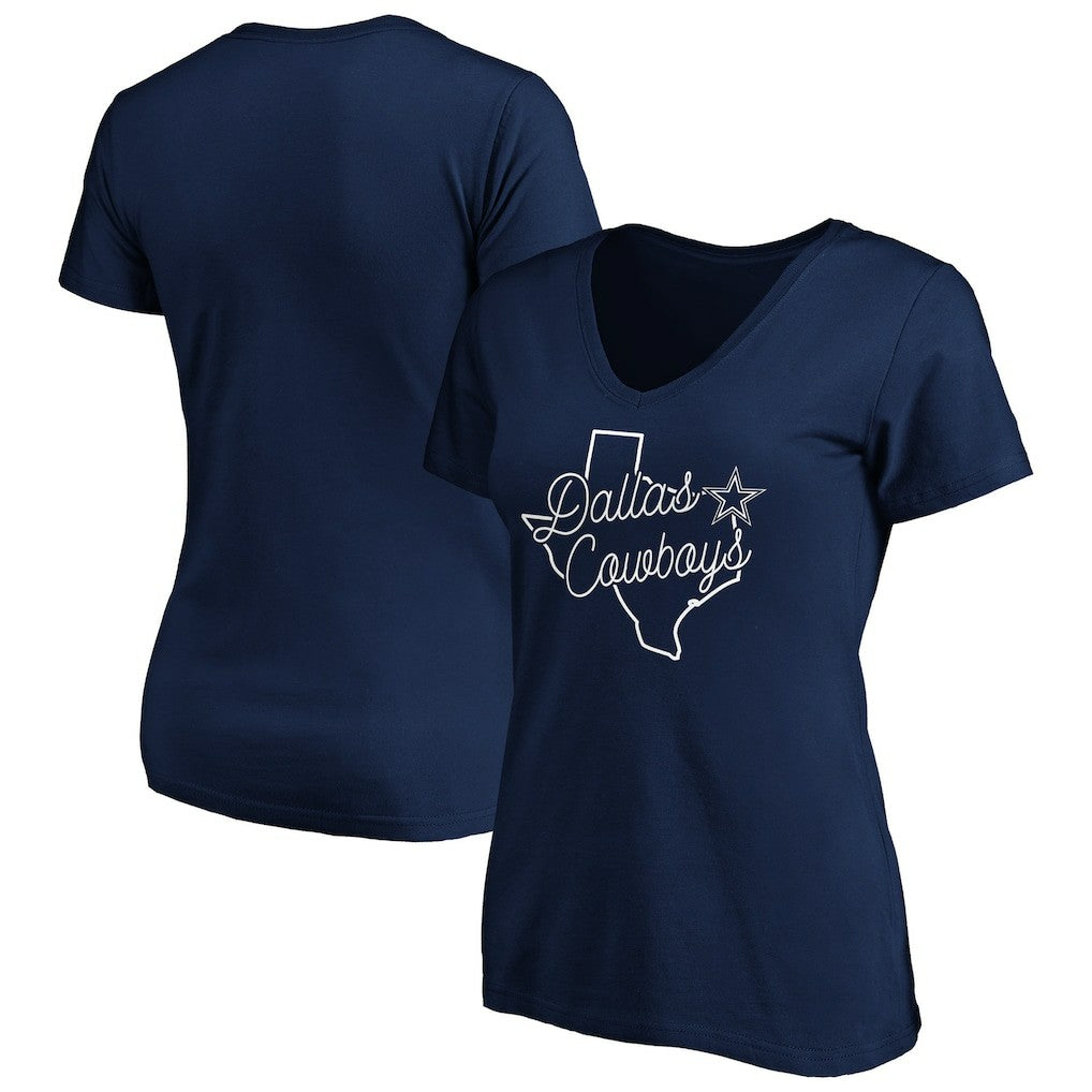 Dallas Cowboys  Women's Script V-Neck T-Shirt