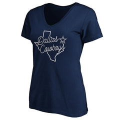 Dallas Cowboys  Women's Script V-Neck T-Shirt