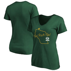 Green Bay Packers  Women's Script V-Neck T-Shirt