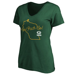 Green Bay Packers  Women's Script V-Neck T-Shirt