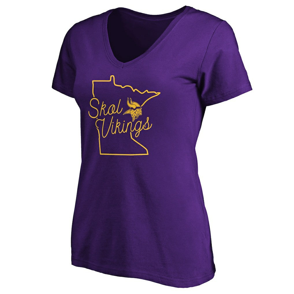 Minnesota Vikings  Women's Script V-Neck T-Shirt