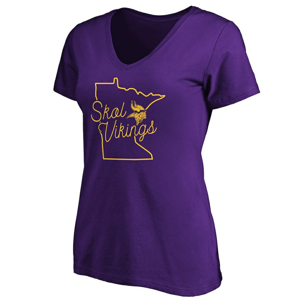 Minnesota Vikings  Women's Script V-Neck T-Shirt