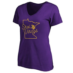 Minnesota Vikings  Women's Script V-Neck T-Shirt