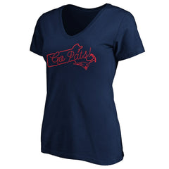 New England Patriots  Women's Script V-Neck T-Shirt