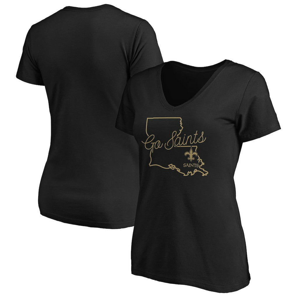 New Orleans Saints  Women's Script V-Neck T-Shirt