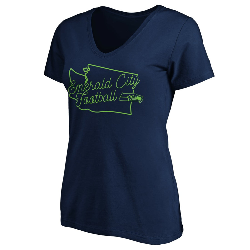 Seattle Seahawks  Women's Script V-Neck T-Shirt
